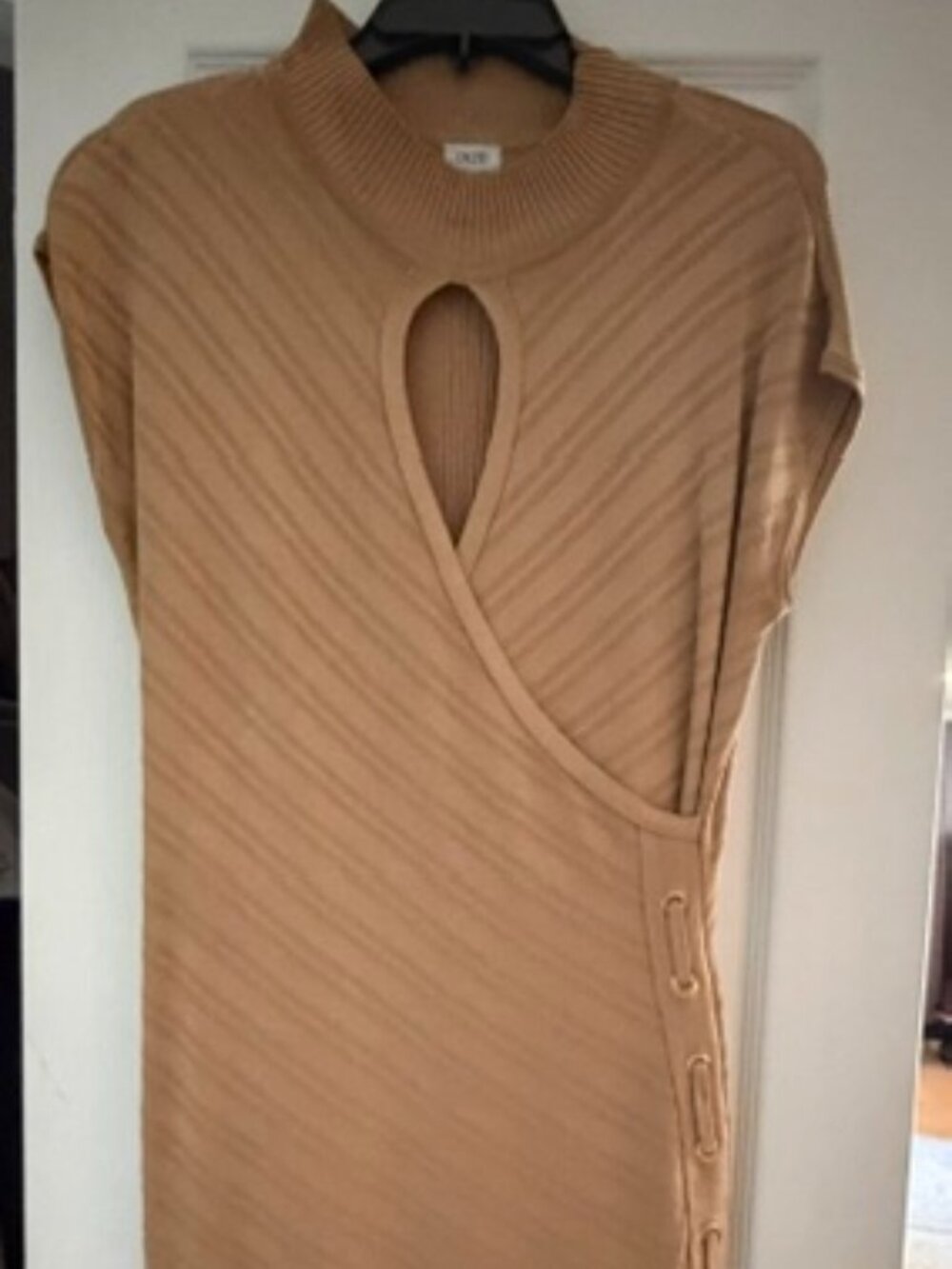 NWT Cache Camel Ribbed Sweater Dress | Size Large | Elegant Midi Dress